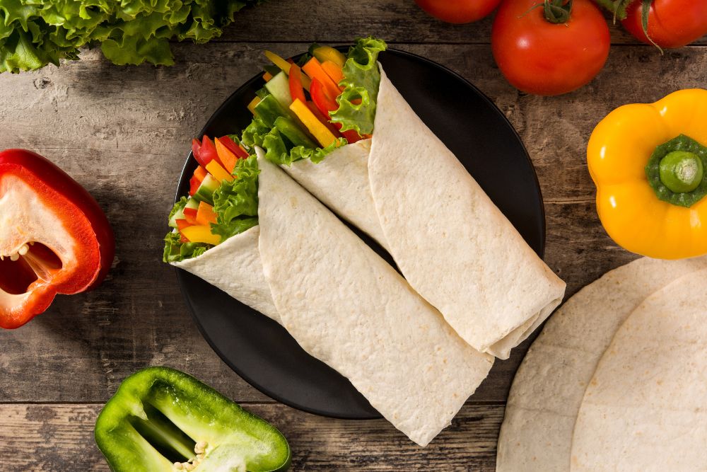 Rainbow Veggie Wrap—A Colorful Lunch!